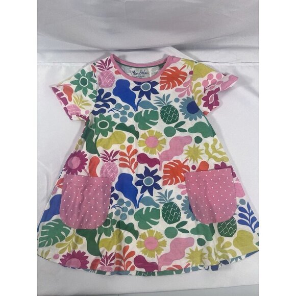 Mini Boden Girl's Short-sleeved Printed Tunic in Multi Holiday Floral - Picture 1 of 4